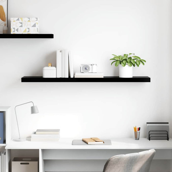 Raft perete suspendat, negru extralucios, 120x23,5x3,8 cm, MDF - WALTI WALTI