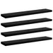 Rafturi de perete 4 buc. negru extralucios 120x23,5x3,8 cm MDF - WALTI WALTI