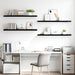 Rafturi de perete 4 buc. negru extralucios 120x23,5x3,8 cm MDF - WALTI WALTI