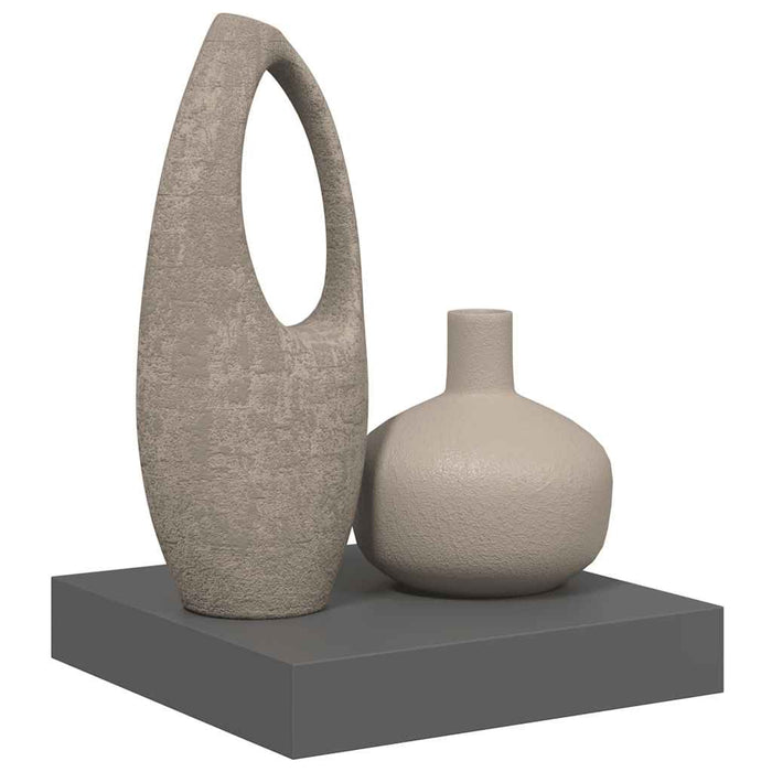 Raft de perete suspendat, gri extralucios, 23x23,5x3,8 cm, MDF - WALTI WALTI