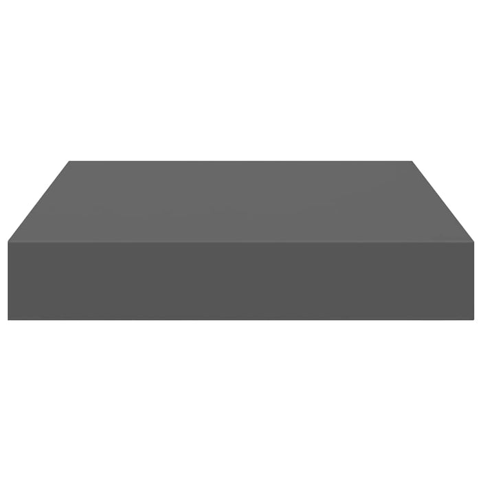 Raft de perete suspendat, gri extralucios, 23x23,5x3,8 cm, MDF - WALTI WALTI