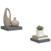 Rafturi de perete, 2 buc., gri extralucios, 23x23,5x3,8 cm, MDF - WALTI WALTI