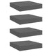 Rafturi de perete, 4 buc., gri extralucios, 23x23,5x3,8 cm, MDF - WALTI WALTI
