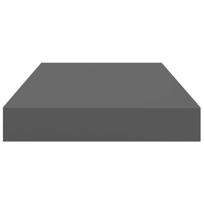 Raft de perete suspendat, gri extralucios, 40x23,5x3,8 cm, MDF WALTI
