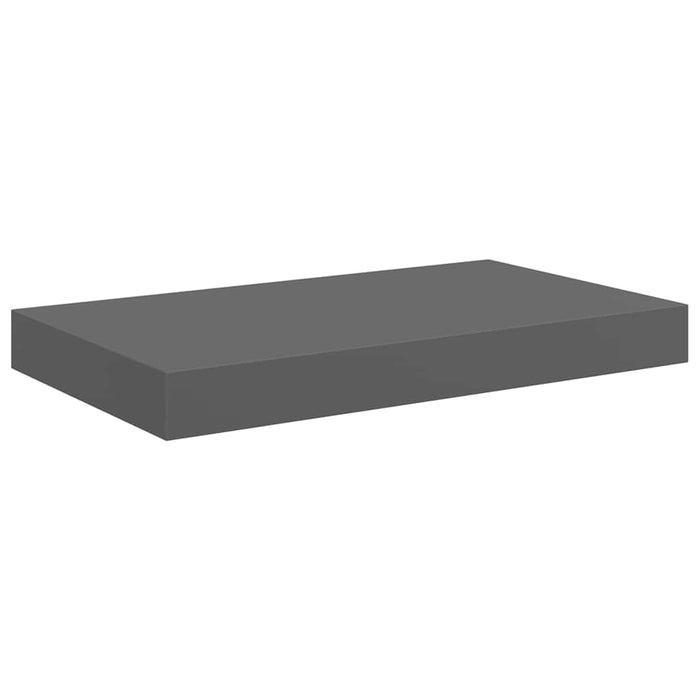 Rafturi de perete, 2 buc., gri extralucios, 40x23,5x3,8 cm, MDF WALTI