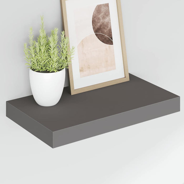 Rafturi de perete, 4 buc., gri extralucios, 40x23,5x3,8 cm, MDF WALTI