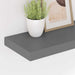 Raft de perete suspendat, gri extralucios, 50x23x3,8 cm, MDF - WALTI WALTI