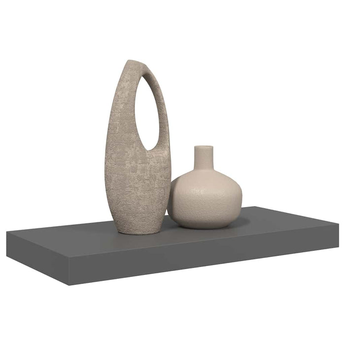 Raft de perete suspendat, gri extralucios, 50x23x3,8 cm, MDF - WALTI WALTI