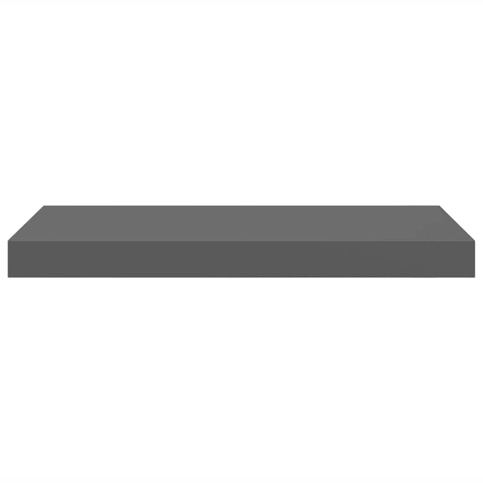 Raft de perete suspendat, gri extralucios, 50x23x3,8 cm, MDF - WALTI WALTI