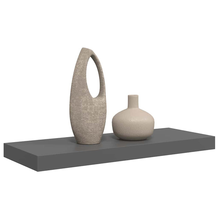 Raft de perete suspendat, gri extralucios, 60x23,5x3,8 cm, MDF - WALTI WALTI