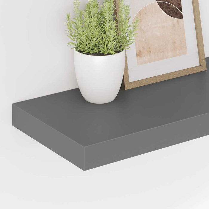 Rafturi de perete, 2 buc., gri extralucios, 60x23,5x3,8 cm, MDF - WALTI WALTI