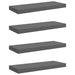 Rafturi de perete, 4 buc., gri extralucios, 60x23,5x3,8 cm, MDF - WALTI WALTI