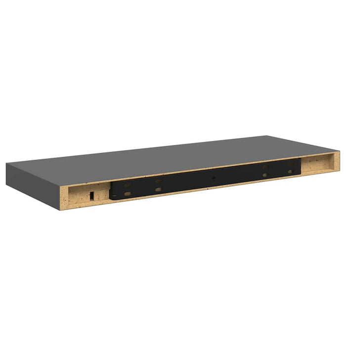 Rafturi de perete, 4 buc., gri extralucios, 60x23,5x3,8 cm, MDF - WALTI WALTI