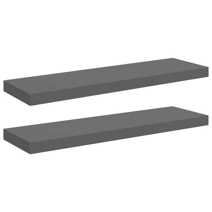 Rafturi de perete, 2 buc., gri extralucios, 80x23,5x3,8 cm, MDF - WALTI WALTI