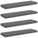 Rafturi de perete, 4 buc., gri extralucios, 80x23,5x3,8 cm, MDF - WALTI WALTI