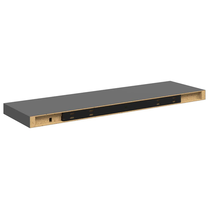 Rafturi de perete, 4 buc., gri extralucios, 80x23,5x3,8 cm, MDF - WALTI WALTI