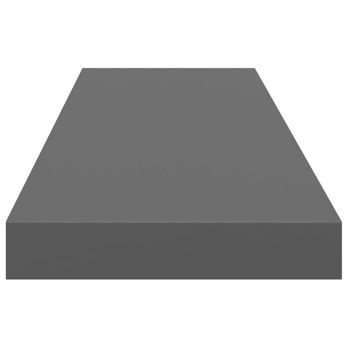 Raft de perete suspendat, gri extralucios, 90x23,5x3,8 cm, MDF - WALTI WALTI