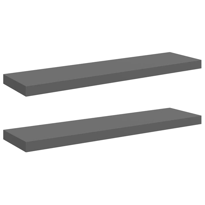 Rafturi de perete, 2 buc., gri extralucios, 90x23,5x3,8 cm, MDF - WALTI WALTI