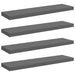 Rafturi de perete, 4 buc., gri extralucios, 90x23,5x3,8 cm, MDF - WALTI WALTI