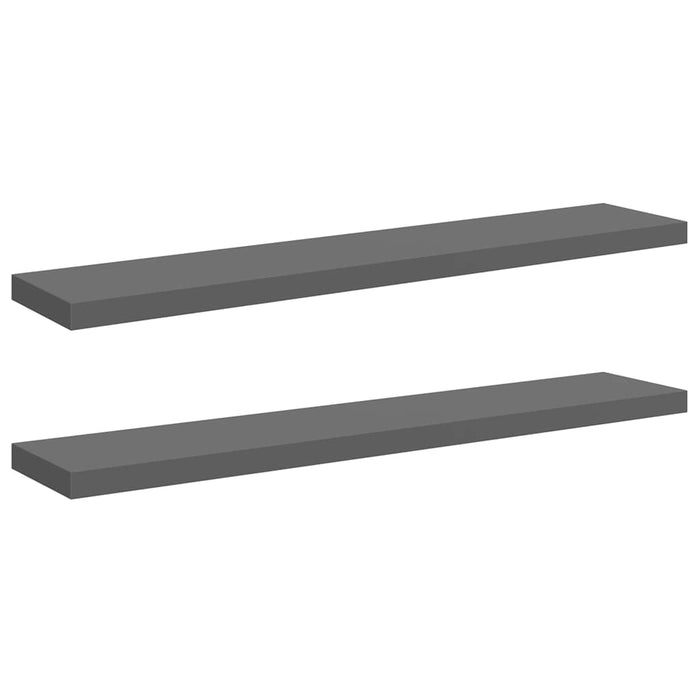 Rafturi de perete, 2 buc., gri extralucios, 120x23,5x3,8 cm MDF - WALTI WALTI
