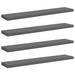 Rafturi de perete, 4 buc., gri extralucios, 120x23,5x3,8 cm MDF - WALTI WALTI