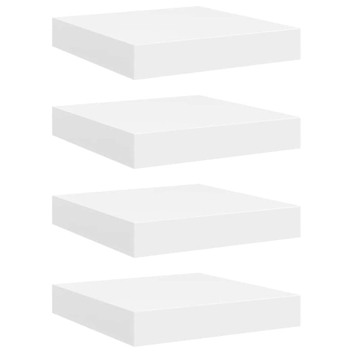 Rafturi de perete suspendate, 4 buc., alb, 23x23,5x3,8 cm, MDF - WALTI WALTI