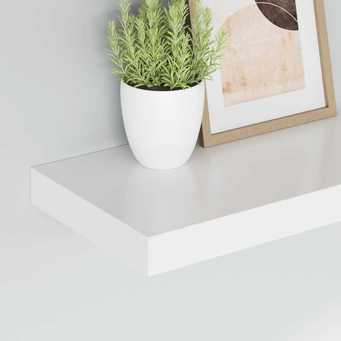 Raft de perete suspendat, alb, 40x23,5x3,8 cm, MDF WALTI