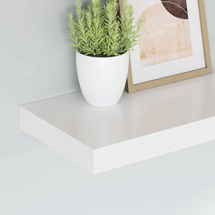 Rafturi de perete suspendate, 2 buc., alb, 40x23,5x3,8 cm, MDF WALTI
