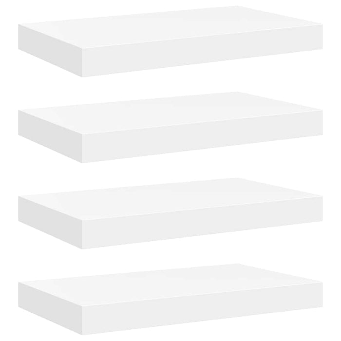 Rafturi de perete suspendate, 4 buc., alb, 40x23x3,8 cm, MDF - WALTI WALTI