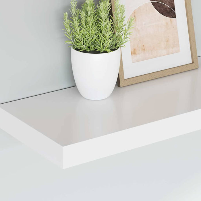 Raft de perete suspendat, alb, 50x23,5x3,8 cm, MDF WALTI