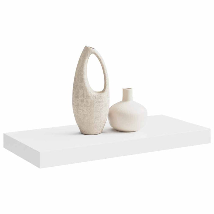 Raft de perete suspendat, alb, 50x23,5x3,8 cm, MDF WALTI