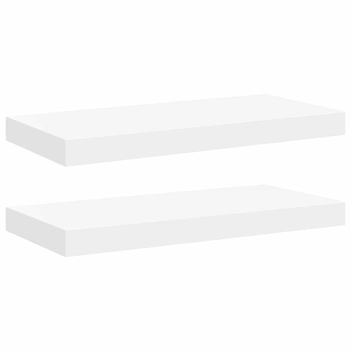 Rafturi de perete suspendate, 2 buc., alb, 50x23,5x3,8 cm, MDF WALTI