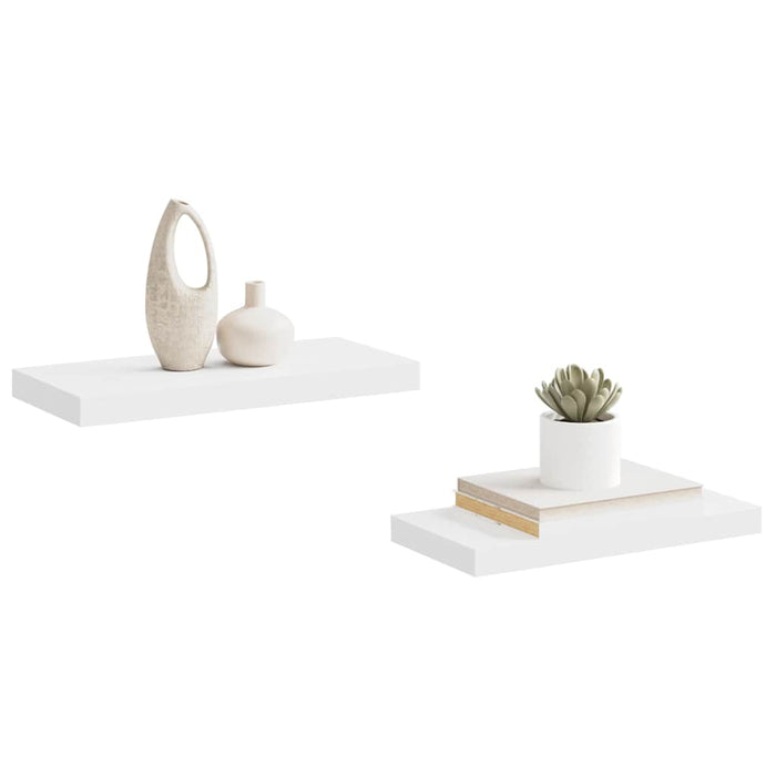 Rafturi de perete suspendate, 2 buc., alb, 50x23,5x3,8 cm, MDF WALTI
