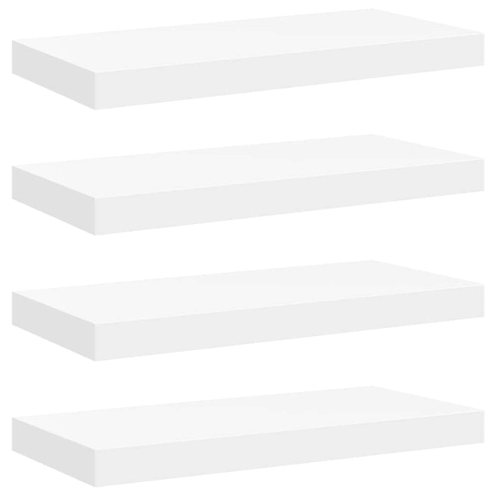 Rafturi de perete suspendate, 4 buc., alb, 50x23,5x3,8 cm, MDF WALTI