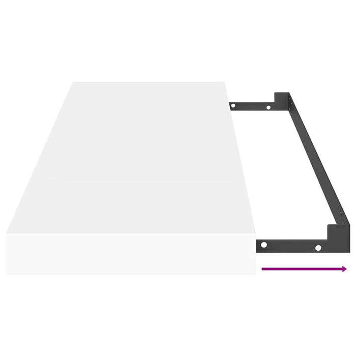 Raft de perete suspendat, alb, 60x23,5x3,8 cm, MDF - WALTI WALTI