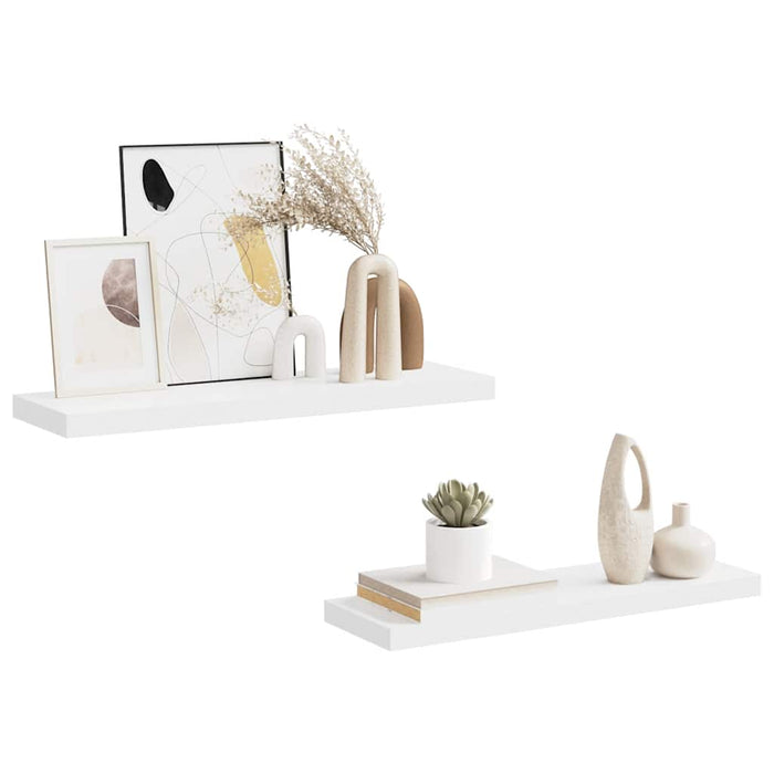 Rafturi de perete suspendate, 2 buc., alb, 80x23,5x3,8 cm, MDF - WALTI WALTI
