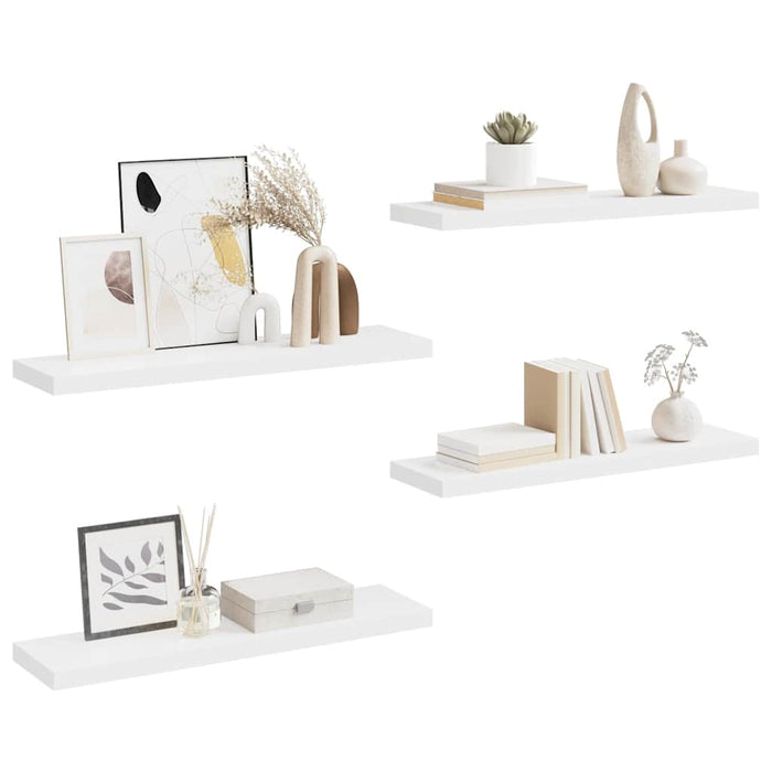 Rafturi de perete suspendate, 4 buc., alb, 90x23,5x3,8 cm, MDF - WALTI WALTI