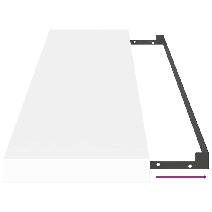 Rafturi de perete suspendate, 4 buc., alb, 90x23,5x3,8 cm, MDF - WALTI WALTI