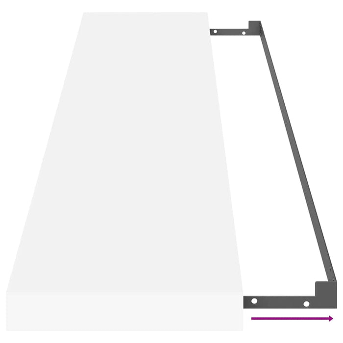 Raft de perete suspendat, alb, 120x23,5x3,8 cm, MDF - WALTI WALTI