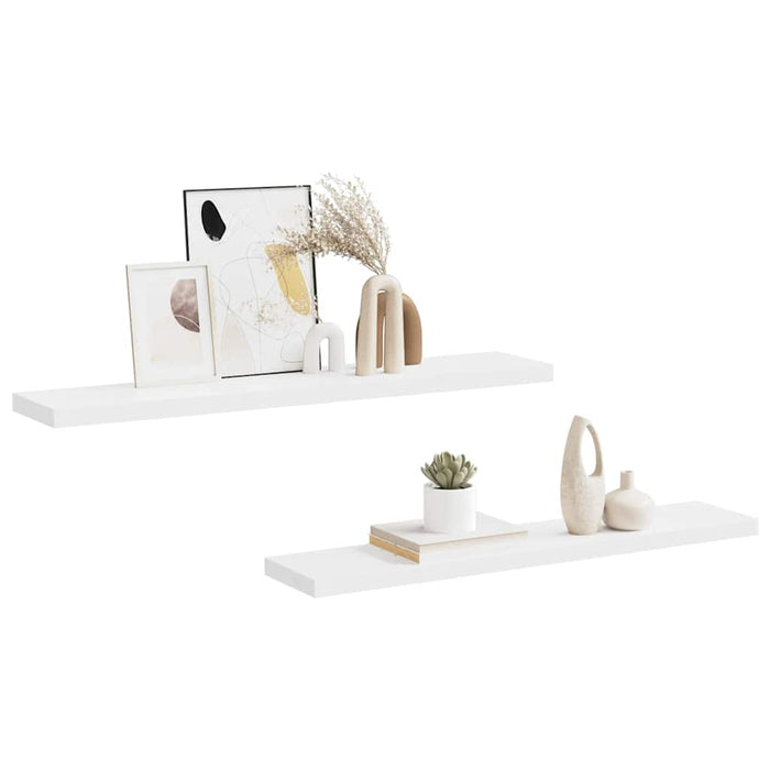 Rafturi de perete suspendate, 2 buc., alb, 120x23,5x3,8 cm, MDF - WALTI WALTI