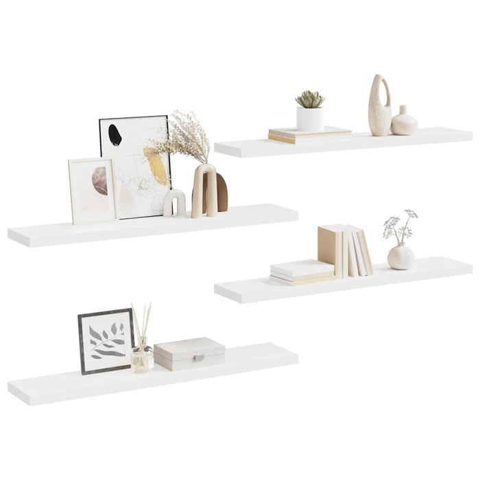 Rafturi de perete, 4 buc., alb, 120 x 23,5 x 3,8 cm, MDF - WALTI WALTI