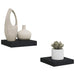 Rafturi de perete suspendate, 2 buc., negru, 23x23,5x3,8 cm MDF - WALTI WALTI