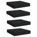 Rafturi de perete suspendate, 4 buc., negru, 23x23,5x3,8 cm MDF - WALTI WALTI