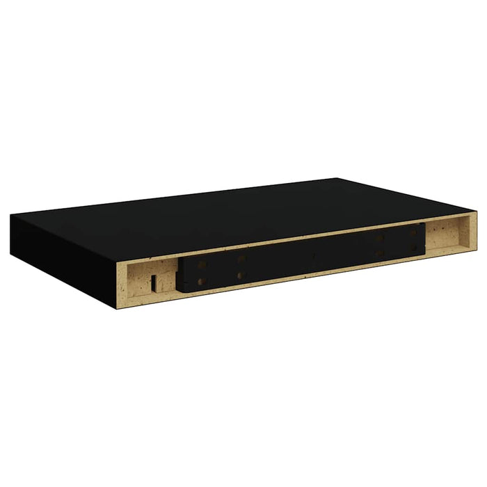 Rafturi de perete suspendate 2 buc., negru, 40x23,5x3,8 cm, MDF WALTI