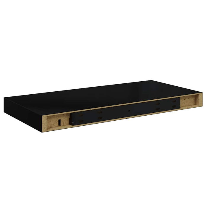 Rafturi de perete suspendate, 4 buc., negru, 50x23,5x3,8 cm, MDF WALTI