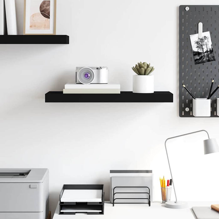 Raft de perete suspendat, negru, 60x23,5x3,8 cm, MDF - WALTI WALTI