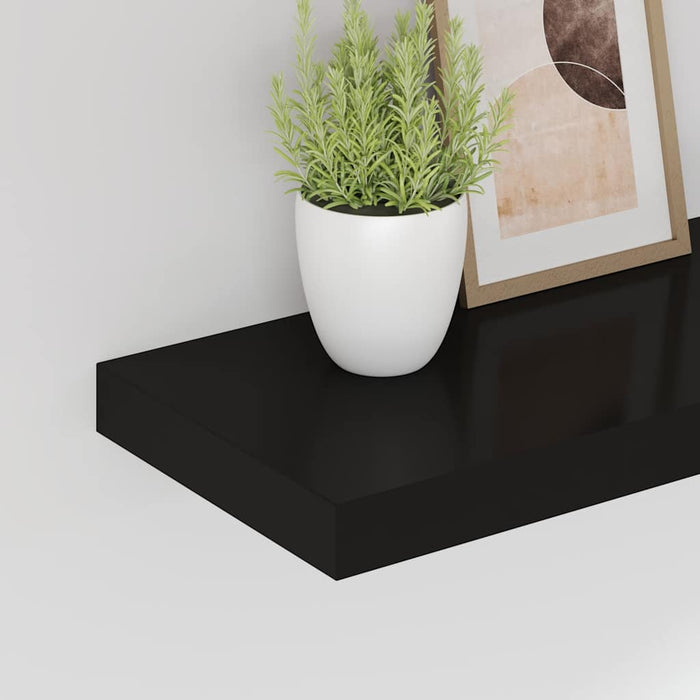 Raft de perete suspendat, negru, 60x23,5x3,8 cm, MDF - WALTI WALTI