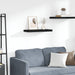 Raft de perete suspendat, negru, 60x23,5x3,8 cm, MDF - WALTI WALTI