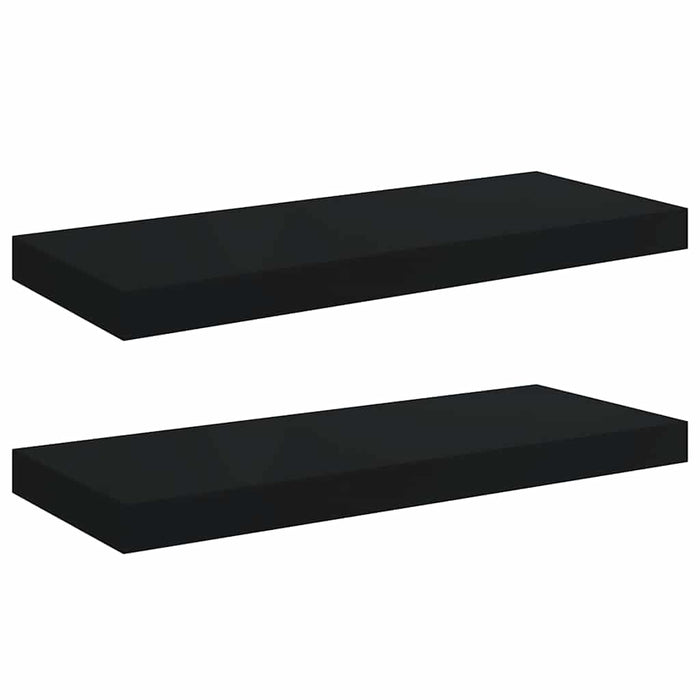 Rafturi de perete suspendate, 2 buc., negru, 60x23,5x3,8 cm MDF - WALTI WALTI