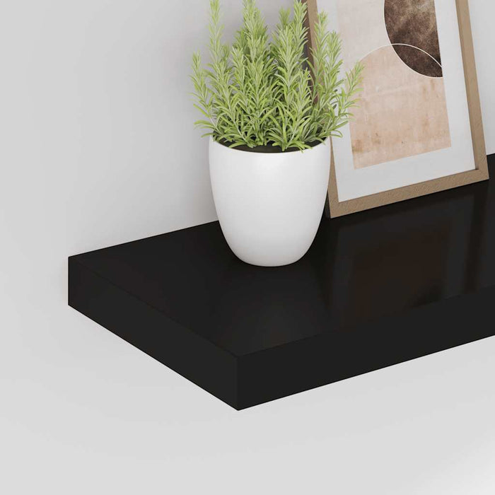 Rafturi de perete suspendate, 2 buc., negru, 60x23,5x3,8 cm MDF - WALTI WALTI